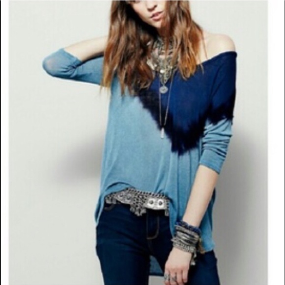 Free People Tops - Free People | Blue dip dye ombré tunic